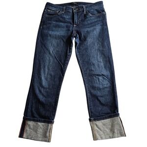 JOES JEANS Womens Size 29 Dark Wash Cuffed Cropped Straight Leg Jeans